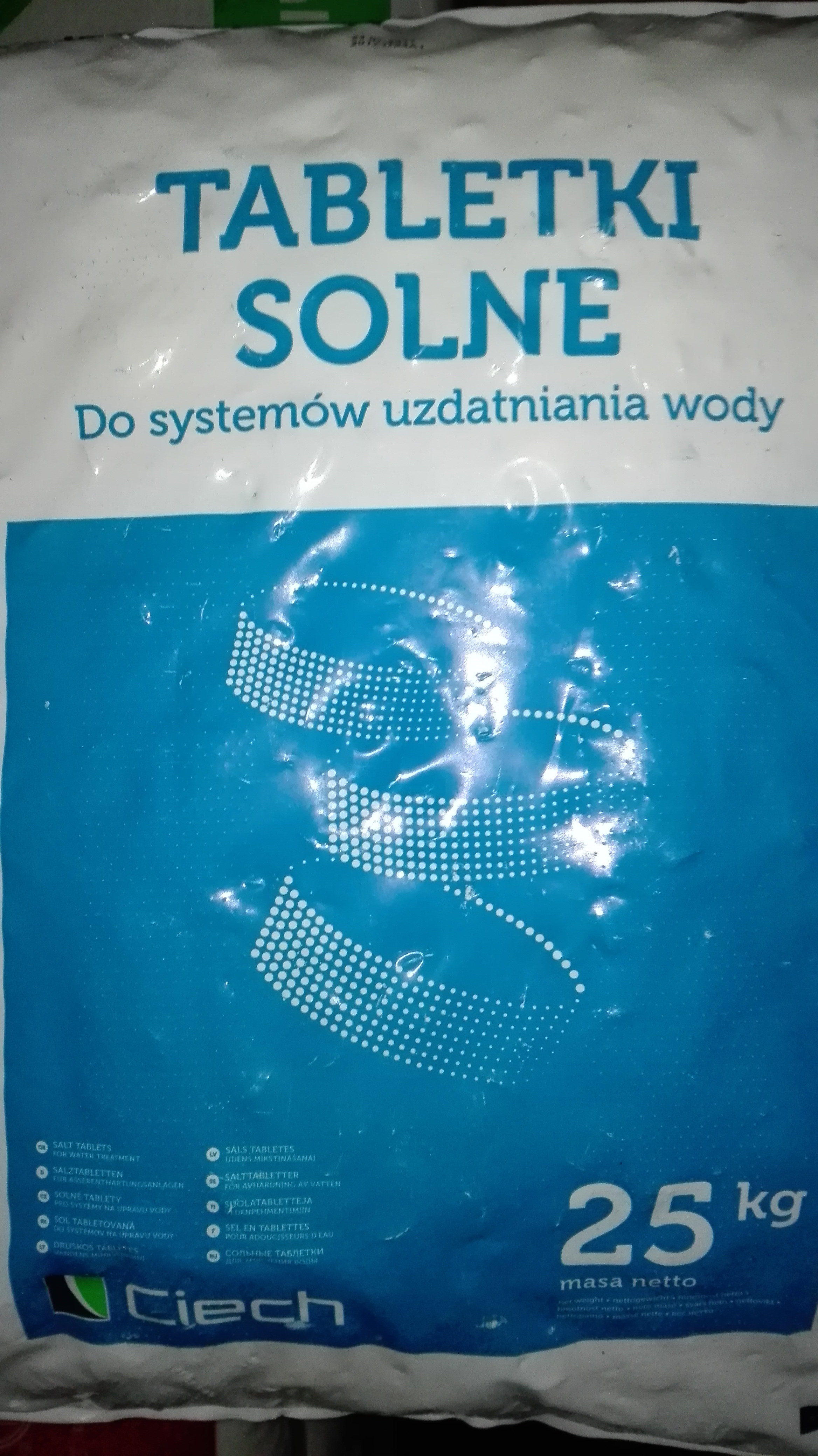 Tabletová sůl 25 kg k úpravě vody